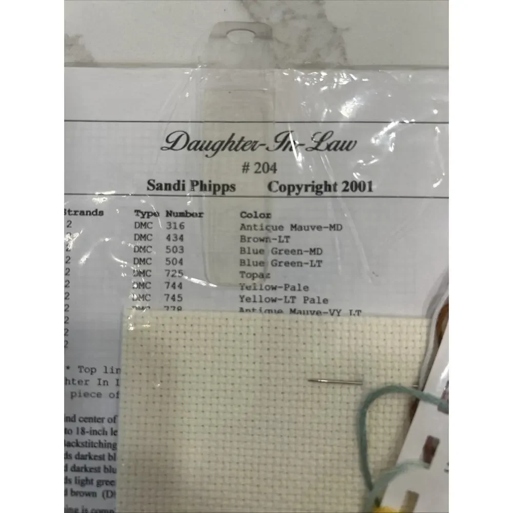 Vtg Daughter in Law Counted Cross Stitch Kit‎ Sandi Phipps 2001 Mat Included USA